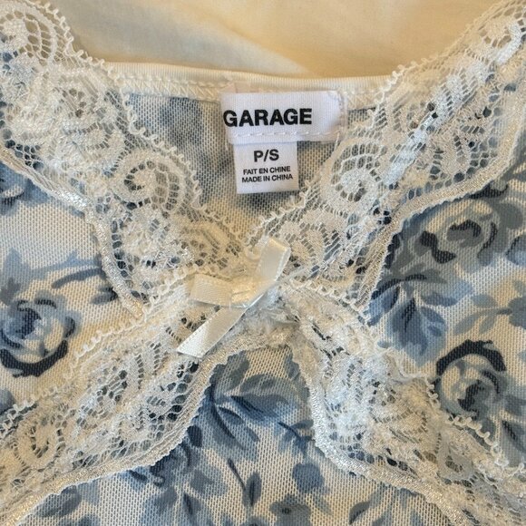 Garage mesh floral lace tank top - Picture 2 of 2